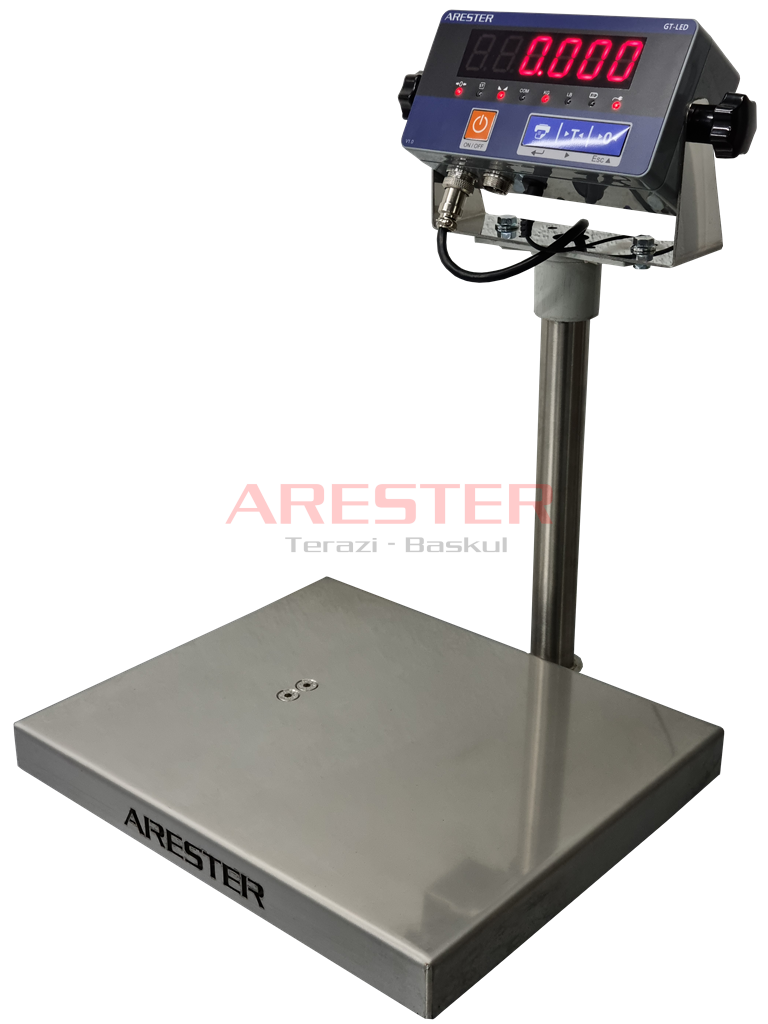 GT-LED 25x30 30 Kg / 5 Gr Endüstriyel Paslanmaz Terazi – RS232 Bilgisayar Bağlantılı