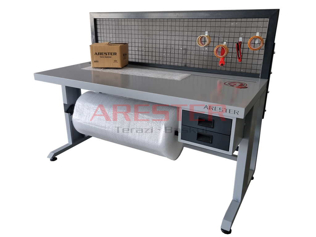 FLOW Seri Tel Pano 80x180 Paketleme ve Tasnif Masası E-Ticaret - Packing Station