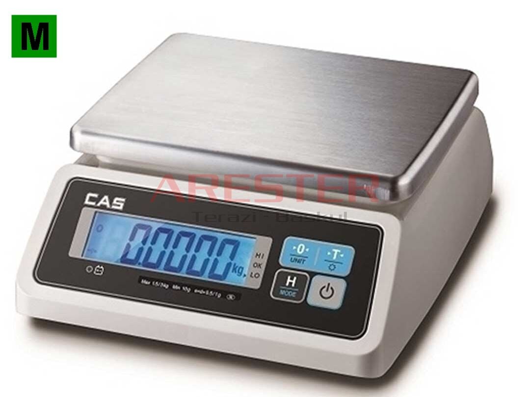 CAS SWII-W LCD | IP68 Su Korumalı Paslanmaz Ticari Onaylı Terazi