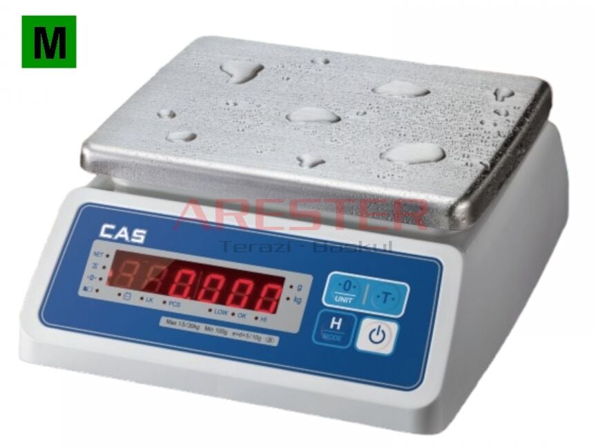 CAS SWII-W LED | IP68 Su Korumalı Paslanmaz Ticari Onaylı Terazi