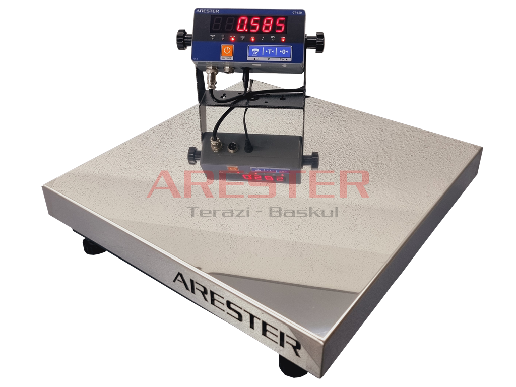 GT-LED 60x60 150 Kg / 20 Gr Endüstriyel Tartı – RS232 Bilgisayar Bağlantılı