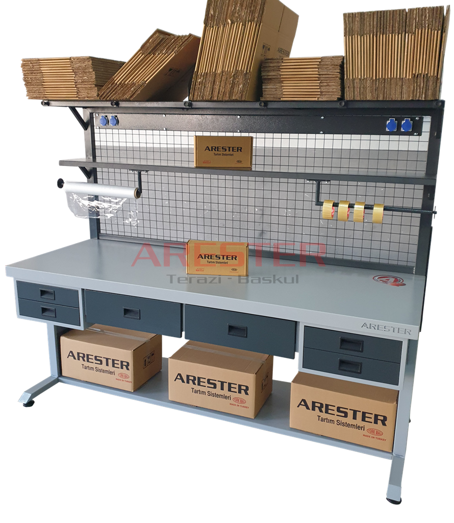 FLOW Seri 80x220 Paketleme ve Tasnif Masası E-Ticaret - Packing Station