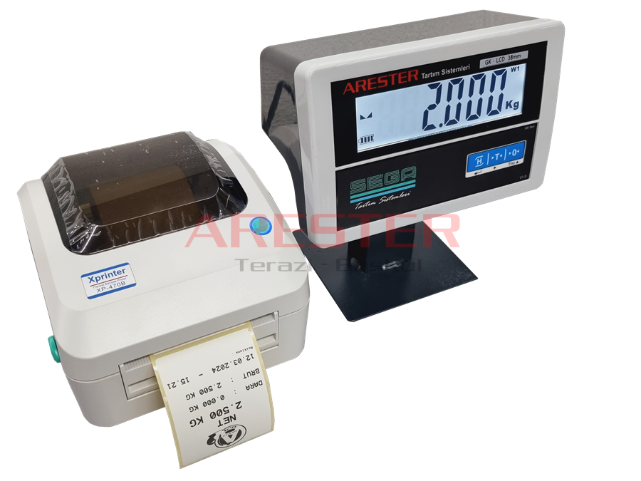 GK-LCD 38mm İndikatör - 80mm Termal Etiket Yazıcı Seti