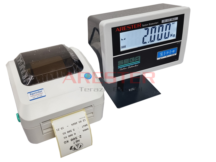 GK-LCD 38mm İndikatör - 80mm Termal Etiket Yazıcı Seti