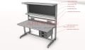 WorkLine Pro – 75x150cm Endüstriyel Raflı Teknik Servis Masası
