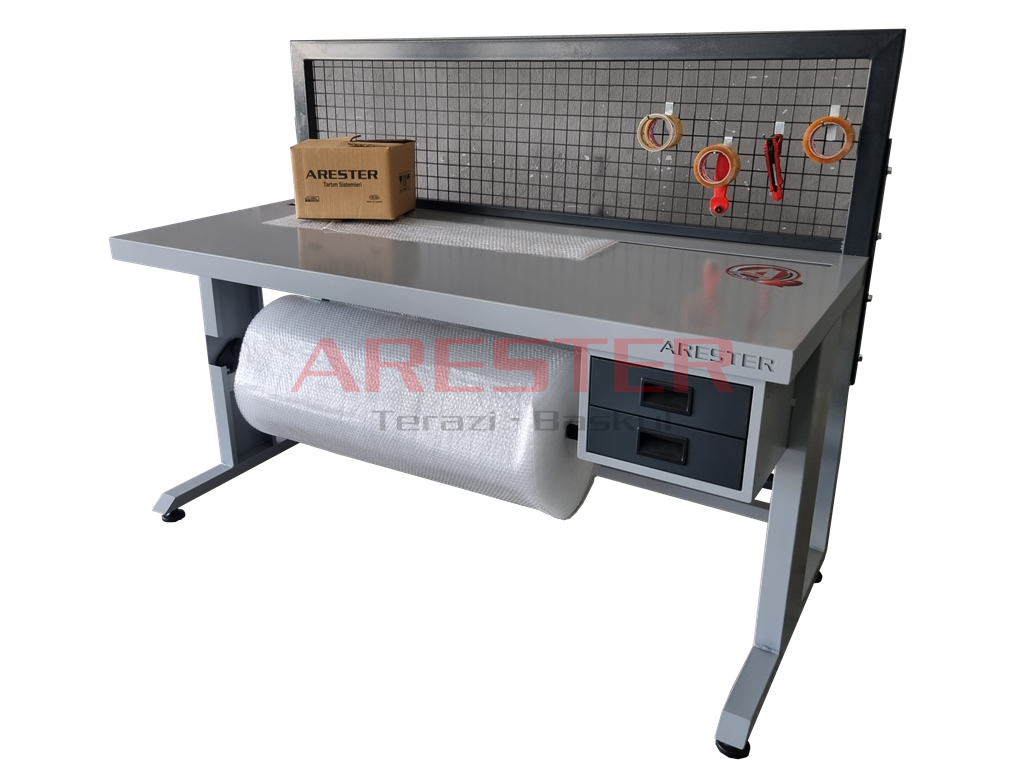 FLOW Seri Tel Pano 80x180 Paketleme ve Tasnif Masası E-Ticaret - Packing Station
