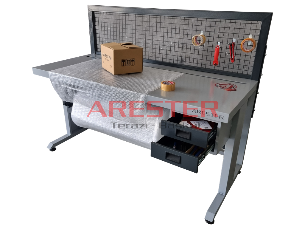 FLOW Seri Tel Pano 80x150 Paketleme ve Tasnif Masası E-Ticaret - Packing Station