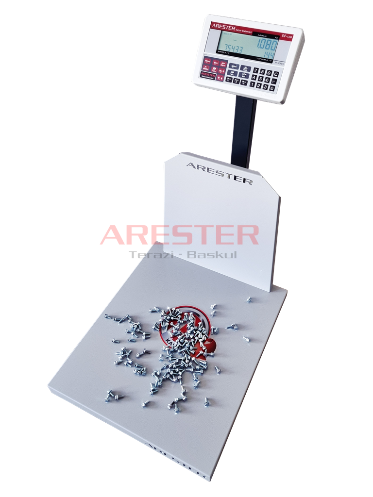 SF-LCD 40x50 150 Kg Adet Parça Sayım Baskülü – Yerli Üretim Endüstriyel Tartım