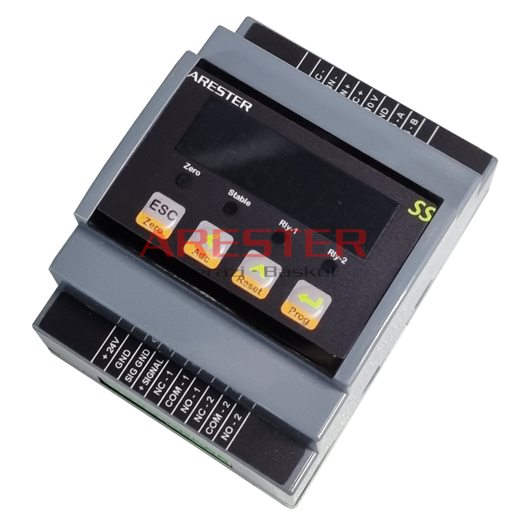 SS Loadcell Transmitter – Ray Tipi Modbus RTU Tartım Modülü - 0-10V Analog