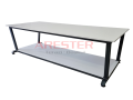 WB - Endüstriyel Çalışma Masası 100x250 cm – Alt Raflı Çelik Şase