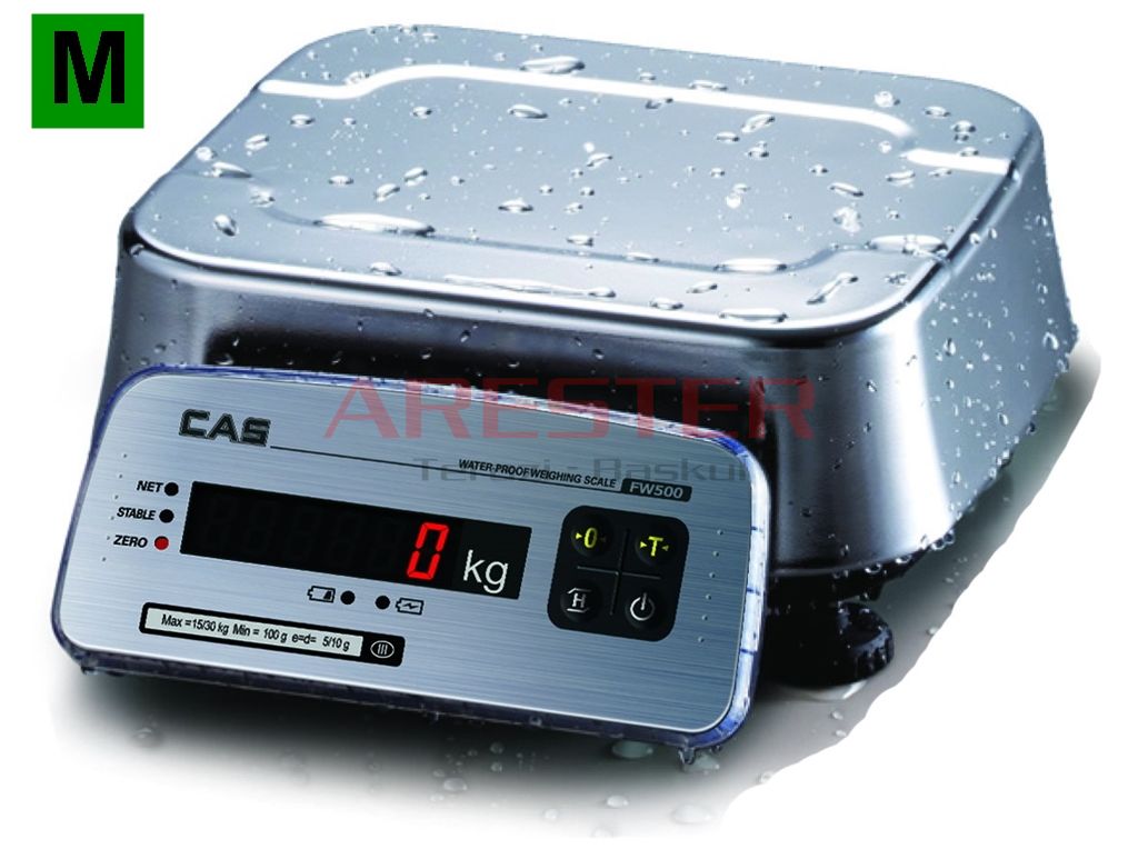 CAS FW500E IP69 Suya Dayanıklı Paslanmaz Terazi | Ticari Onaylı